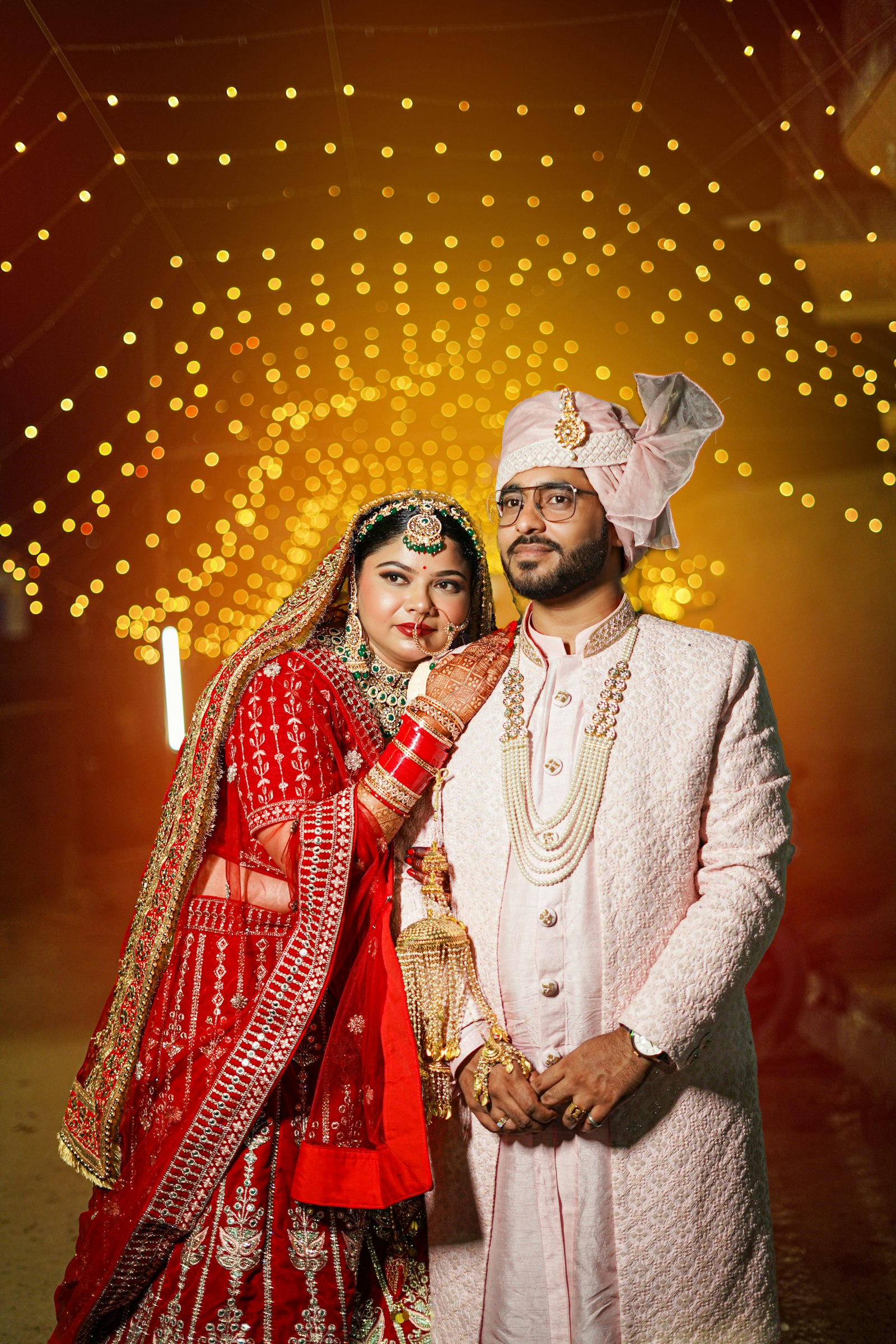 Cinematic Indian wedding portrait